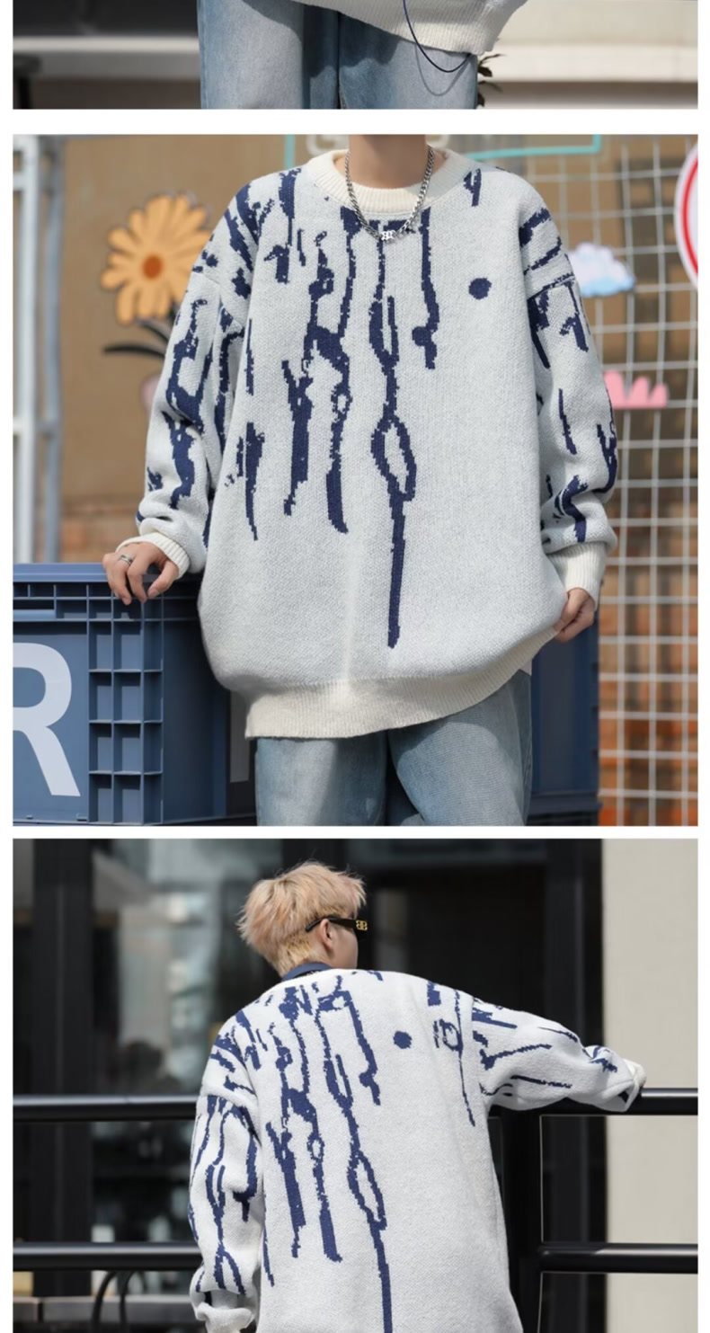 Men's Knitted Sweater Loose Fitting Style For Autumn And Winter_voghion.com