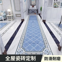  European-style Neoclassical tiles Living room floor tiles Parquet 800X800 Dining room puzzle aisle entrance entrance floor tiles