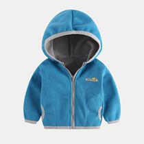 Fleece autumn coat casual hooded zipper baby childrens new girls sweater men and women 2019 clothes shake shake grain