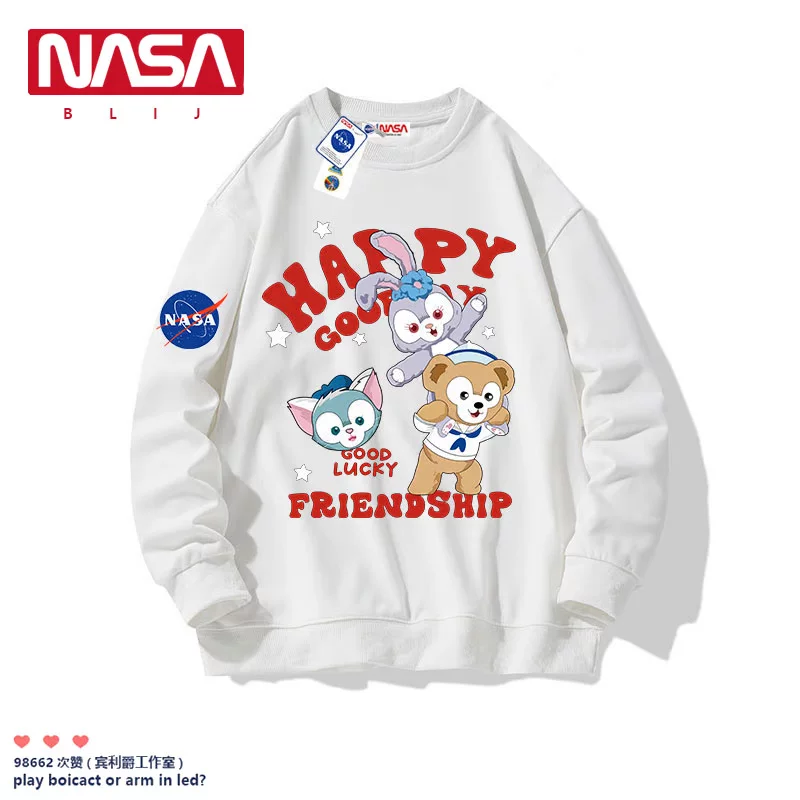 NASA ко-брендированная Disney пара толстая футболка звезда Dellu, Duffy Bear Gerardoni периферийные длинные рукава осень мужская одежда