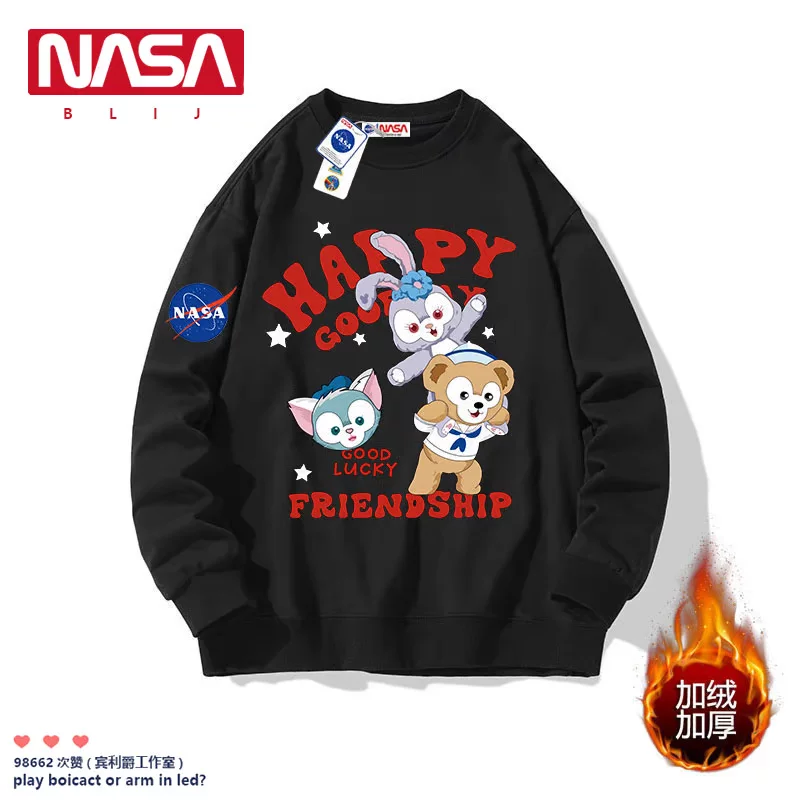 NASA ко-брендированная Disney пара толстая футболка звезда Dellu, Duffy Bear Gerardoni периферийные длинные рукава осень мужская одежда