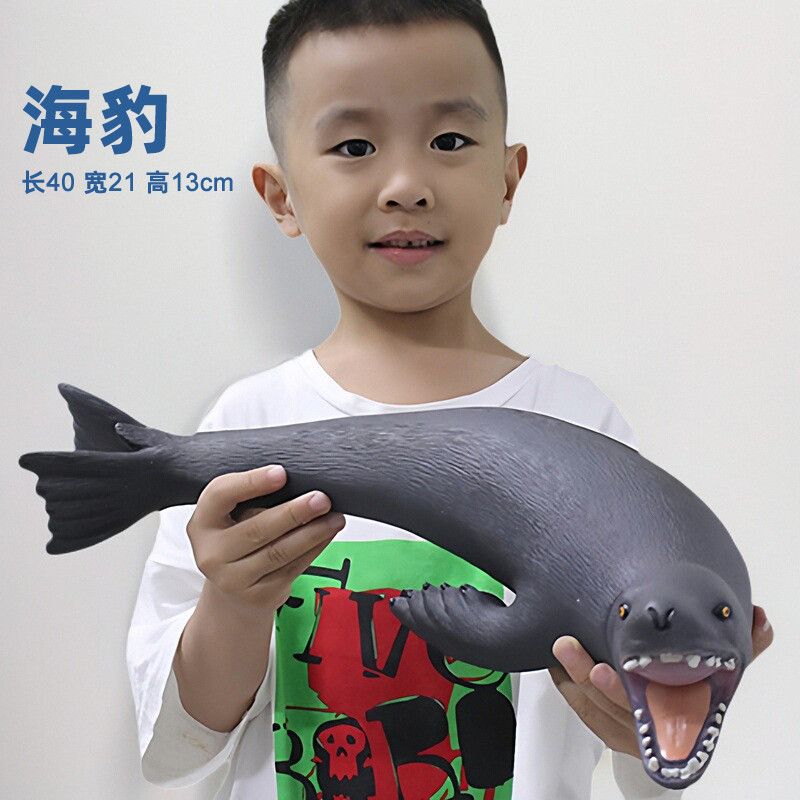 Large Simulated Seal Doll, Soft Rubber, Cotton-Filled, Drop-Resistant, Spotted Seal, Marine Animal, Underwater World, Children's Toy