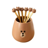 LINE FRIENDS Вилка для фруктов, комплект, десертная система хранения из нержавеющей стали, популярно в интернете