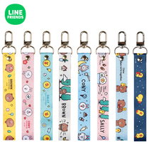 LINE FRIENDS Brownbear cute cartoon phone case small sling keychain hand wrist short lanyard