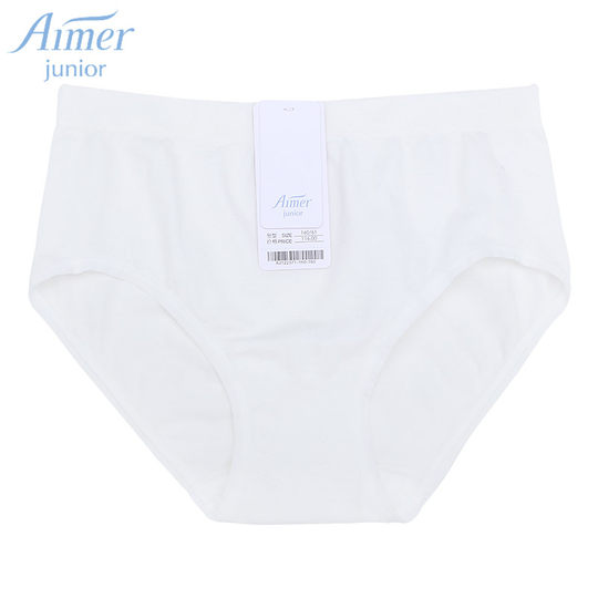 Aimu official store children's underwear girls cotton white seamless mid-waist briefs AJ122371