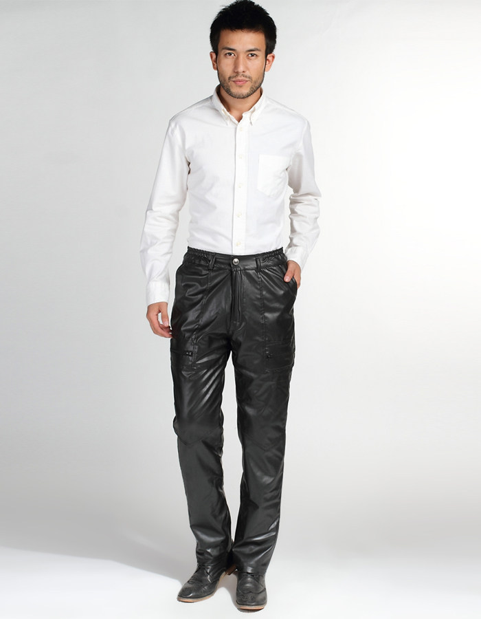 Pantalon cuir homme droit pour hiver - Ref 1477901 Image 3