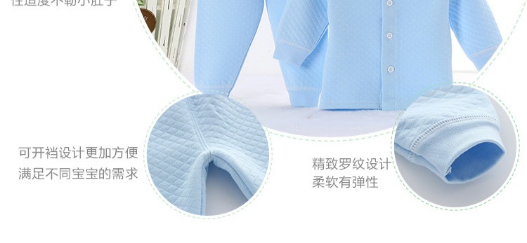 Bộ đồ lót nhiệt cho bé mùa thu và mùa đông bông cotton trẻ sơ sinh dày lên trẻ em áo len sơ sinh mùa thu quần bộ đồ lót trẻ em thu đông