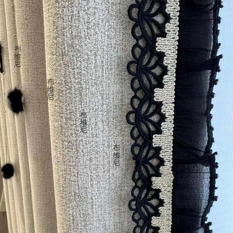 New Style Black Lace Curtain Trim, French-Style Water-Soluble Lace, Melard Curtain Side Decoration Accessories