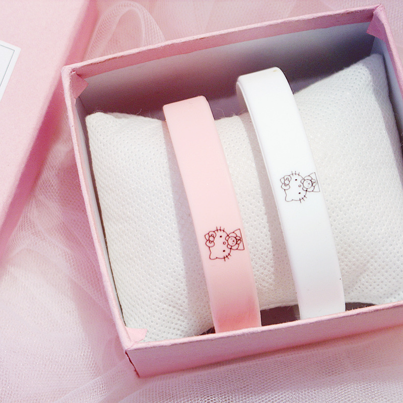 Original board-card cartoon Kitty cat lovers silicone handring male and female student personality minimalist rubber wristband girlfriends-Taobao