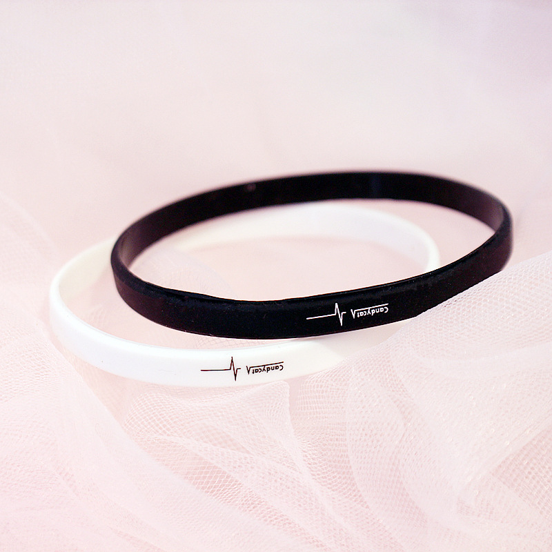 European and American tide card motion electrocardiogram rate couple silicone bracelet personality energy brief about 100 hitch male and female wristband-Taobao