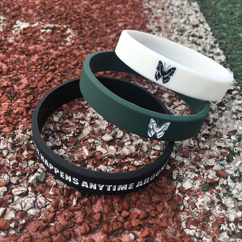 European and American Trendy Brand Fresh Style Butterfly Silicone Wristbands for Men and Women, Basketball Sports Energy Street Dance Couple Rubber Wristbands European and American Trendy Brand Fresh Style Butterfly Silicone Wristbands for Men and Women, Basketball Sports Energy Street Dance Couple Rubber Wristbands