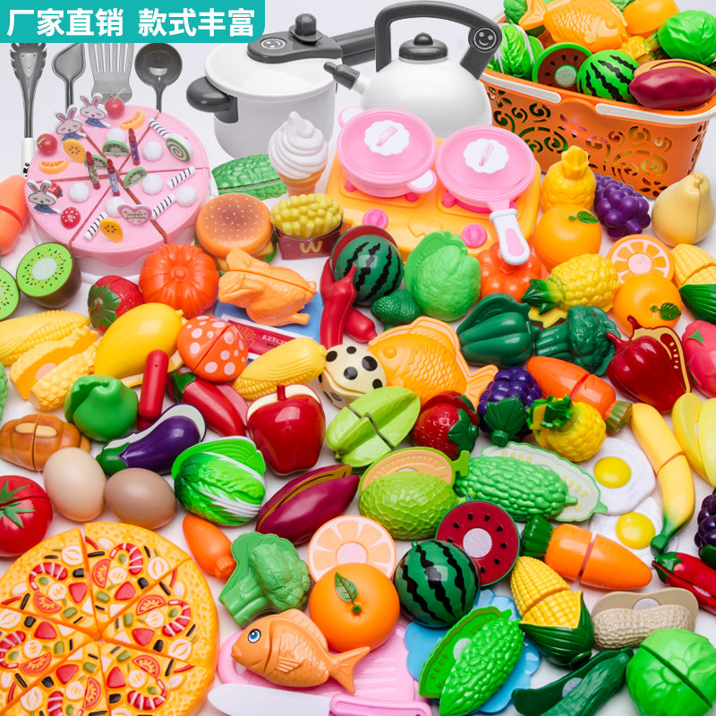 Cut fruit kids toy girl vegetable che che le suit baby over home kitchen cooking issued for boys
