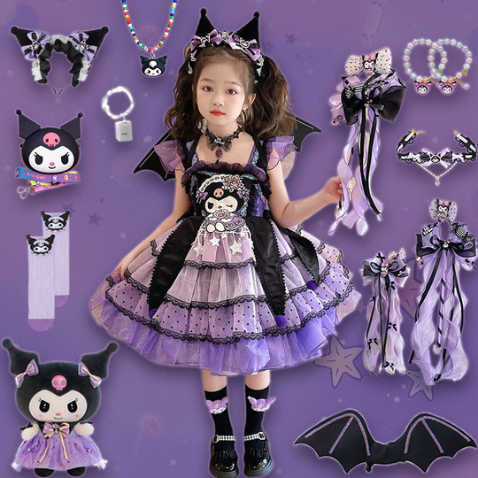 Kuromi Mädchen Four Seasons Lolita Rock Kinderkleid Prinzessin Geburtstagskleid Sanrio Halloween