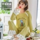 Nam cực nữ pyjama phụ nữ mùa hè bông dài tay nam cặp đôi bông mùa xuân, mùa thu và mùa đông bộ quần áo dịch vụ tại nhà - Giống cái