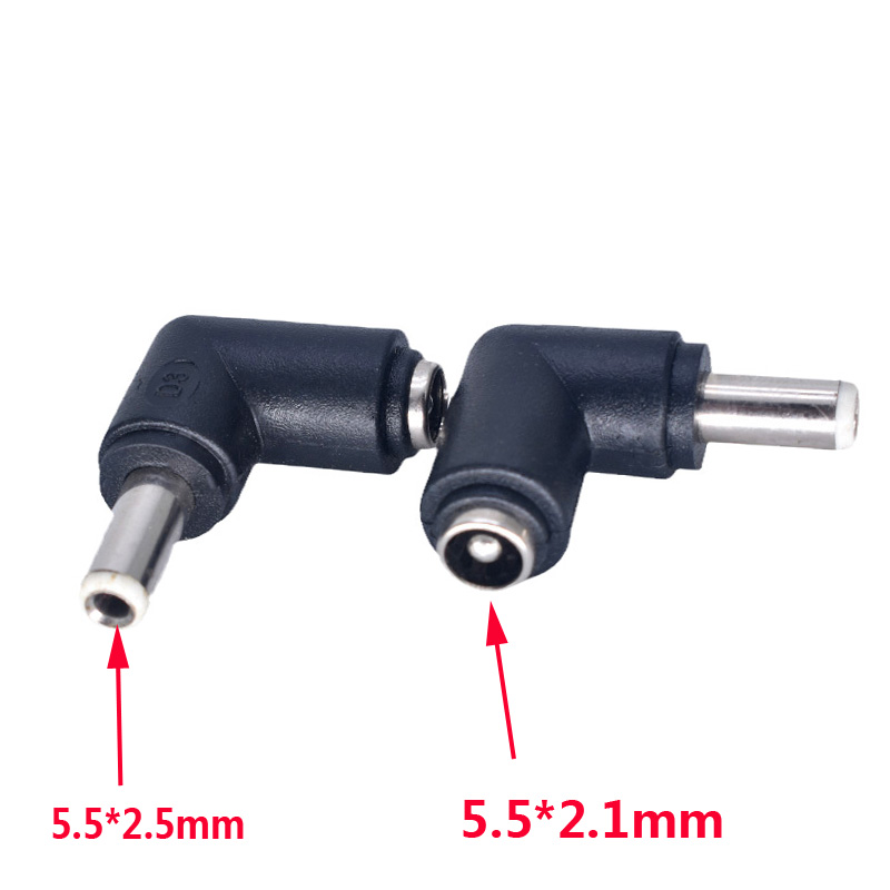 DC5 5*2 1mmm female to 5 5*2 5mm male power conversion connector elbow 90 degree notebook connector