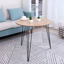 New Nordic round coffee table side table simple round creative paint small apartment living room wrought iron modern white solid wood