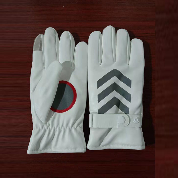 Winter touch screen thickened warm white black reflective riding cold gloves men and women windproof and rainproof traffic command