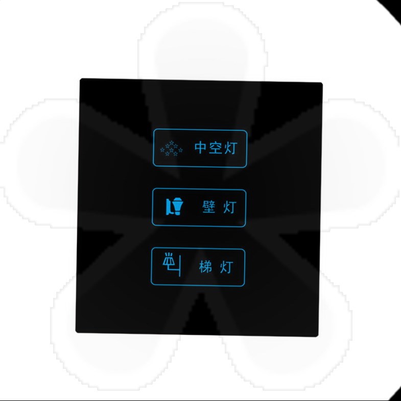 Home 220V three-open single control multi-control touch switch panel hotel guesthouse tempered glass socket touch screen