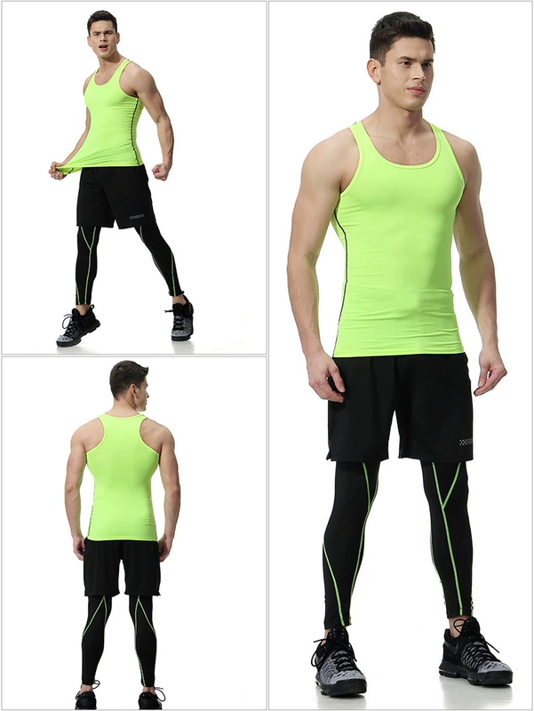 Áo vest thể thao 2018 mùa hè nhanh khô áo thun co giãn chặt chẽ tập thể dục yoga quần áo nam đào tạo chạy bộ - Quần áo tập thể hình quần áo tập yoga cao cấp