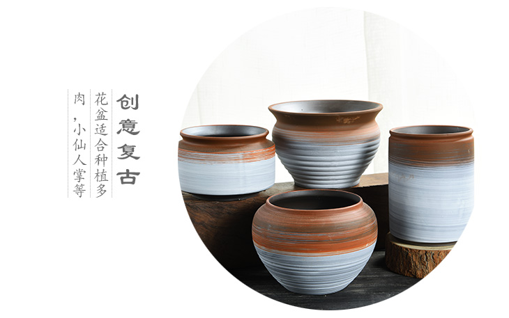 Coarse pottery breathable purple ceramic large fleshy old running of large diameter creative meat meat special offer a clearance flower pot the plants