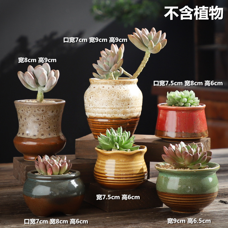 The Fleshy coarse pottery flowerpot ceramic creative special offer a clearance small old running the breathable large - diameter meat meat the plants flower pot