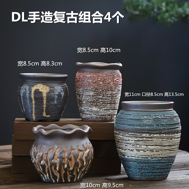 The Fleshy coarse pottery flowerpot ceramic creative special offer a clearance small old running the breathable large - diameter meat meat the plants flower pot