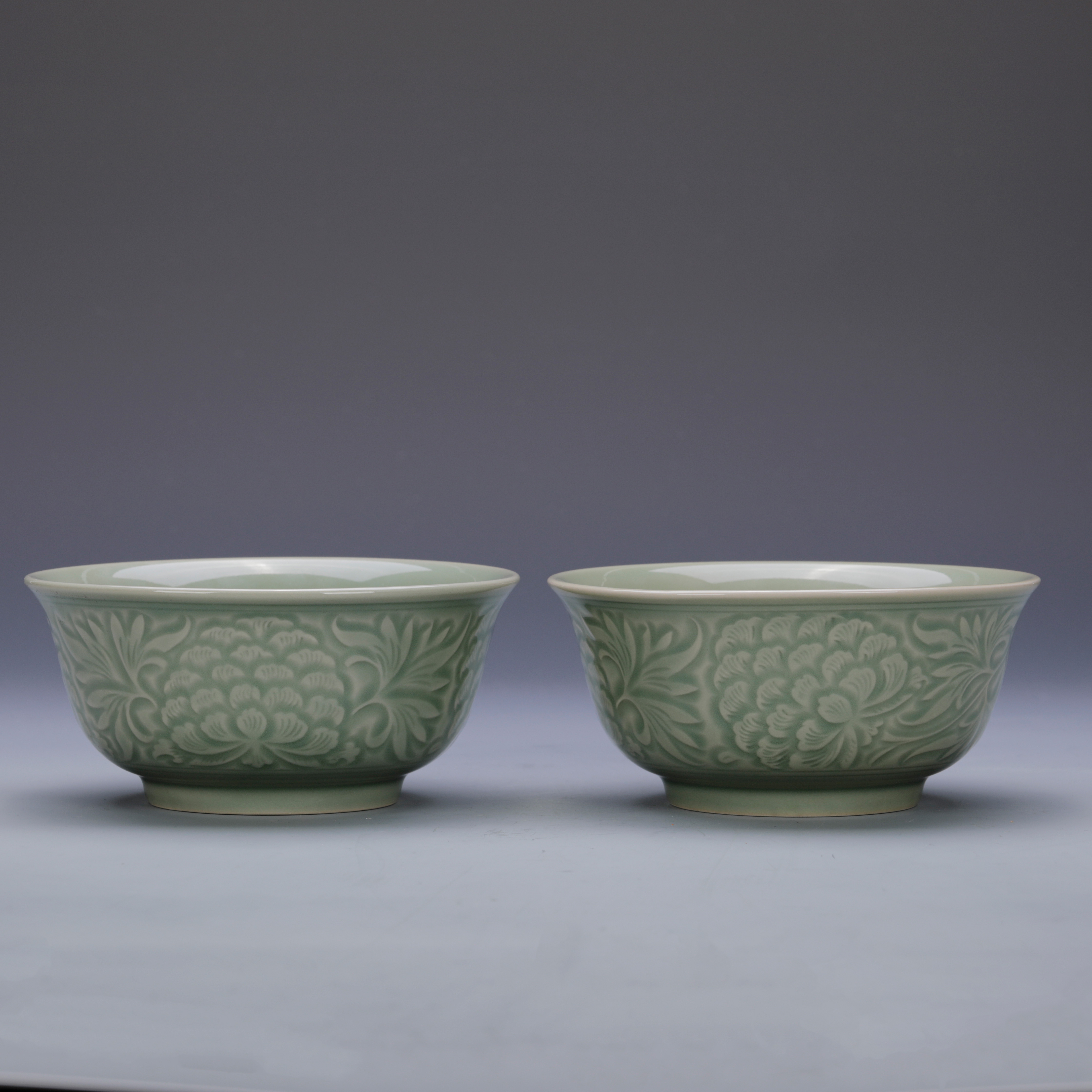 Restoring museum yao state up celadon peony grains of bowl of household of Chinese style tableware job rainbow such as bowl soup bowl