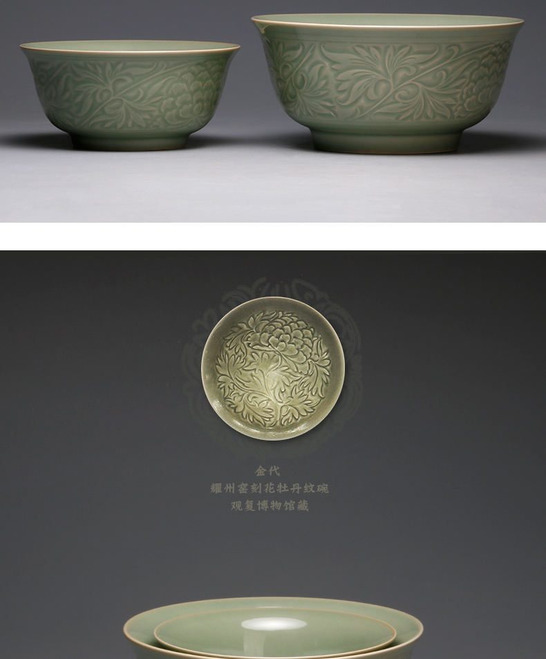 Restoring museum devoted to bowl of yao state celadon soup mix cold dish bowl gift set size