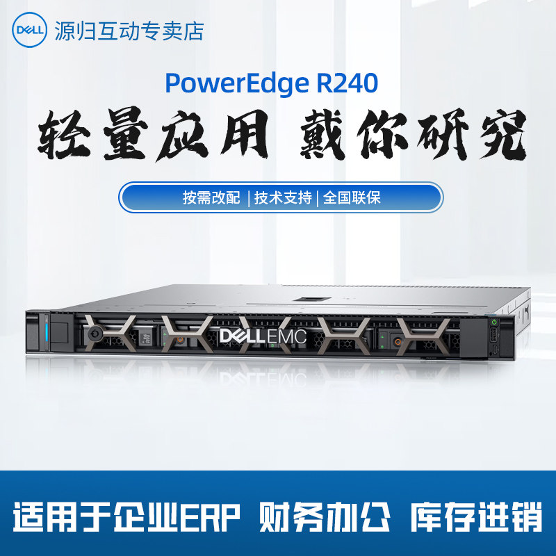 Dell Dell PowerEdge R240 R230 Rackmount Server 1U Entry-level Enterprise Small Single server Document ERP Storage Application host