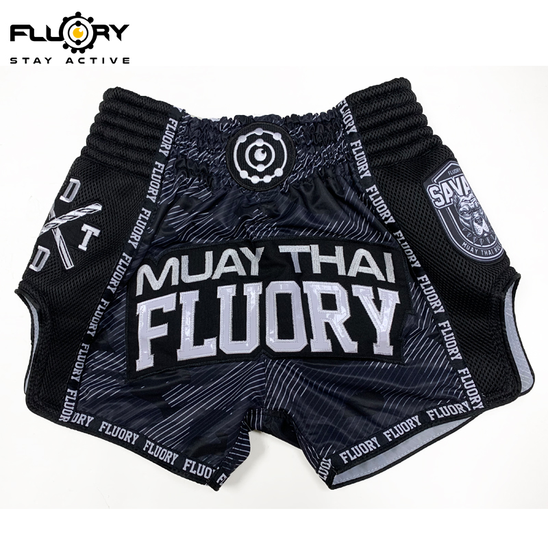 FLUORY fire base Muay Thai shorts training competition fighting punch shorts male adult professional boxing Sanda clothing