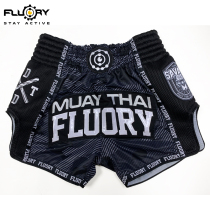 FLUORY Fire Muay Thai shorts training competition fighting boxing shorts mens adult professional boxing and Sanda uniforms