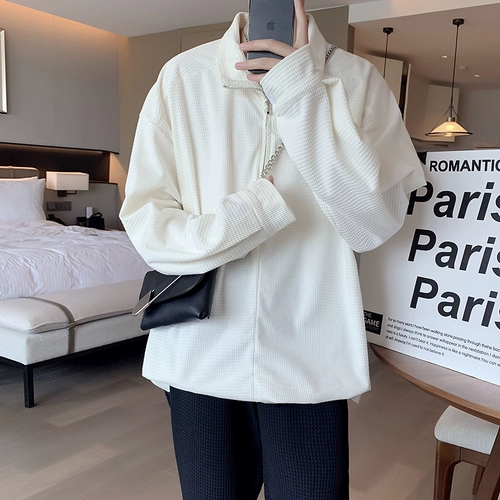 Осенняя толстовка с молнией, куртка, на молнии, оверсайз, высокий воротник