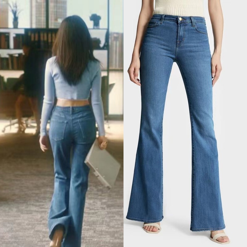 Buy In-Stock J Brand Classic Blue Slimming Long Pants, Soft High-Waisted Flared Jeans for Women from the Usa
