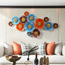 American living room background wall decoration simple three-dimensional wrought iron wall decoration European creative sofa wall decoration wall pendant