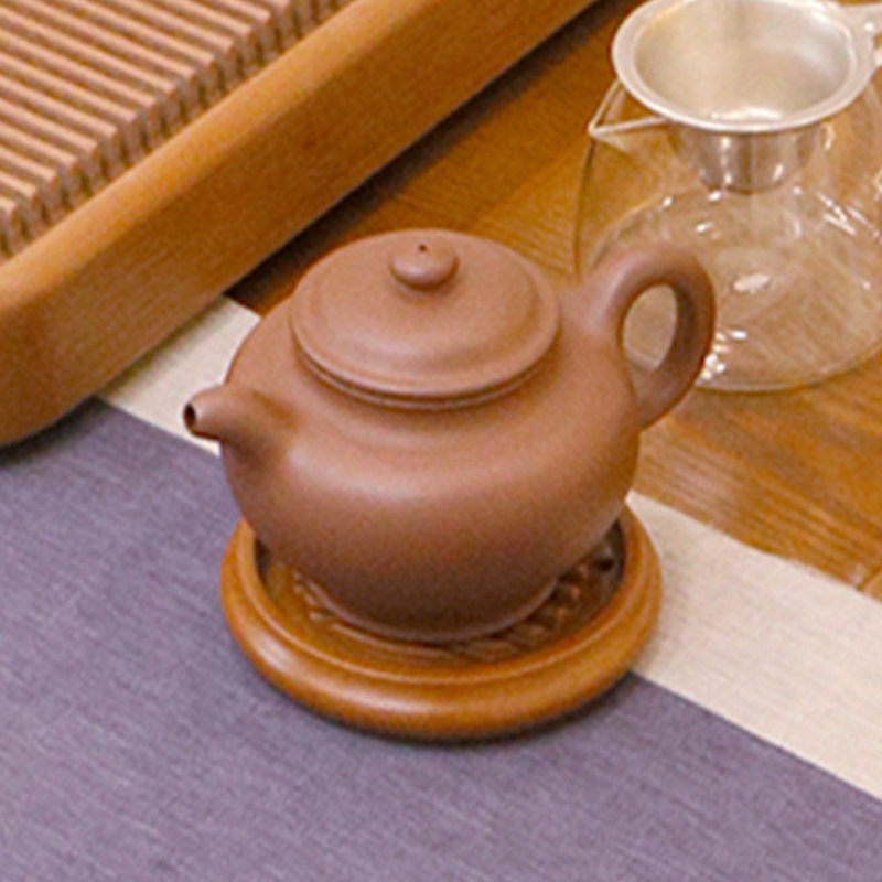 Electric wooden pot bearing tea holder Zisha teapot holder household kung fu tea set pot pad non-slip anti-scalding pad tea ceremony zero match