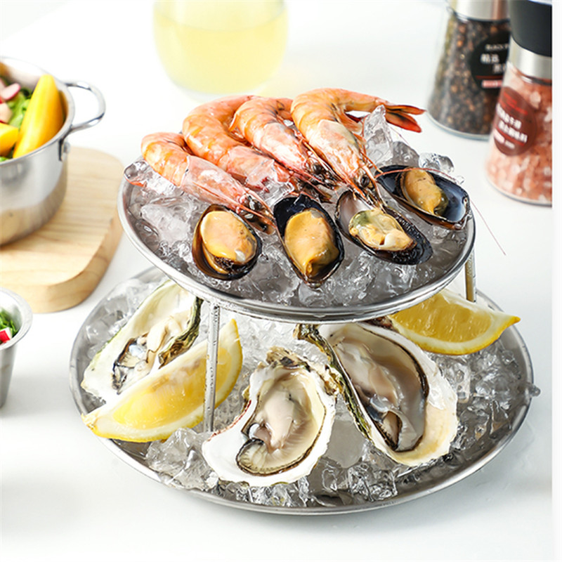 不锈钢海鲜盘：冰镇生蚝的新舞台