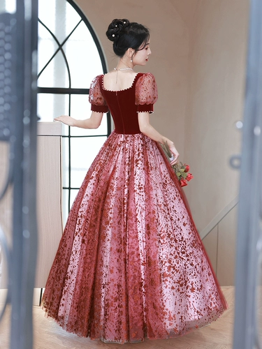 Вечернее платье, бордовое свадебное платье для принцессы