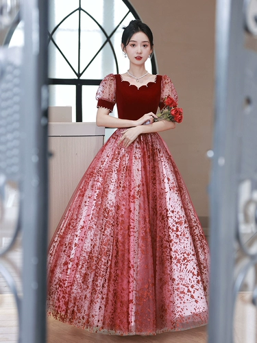 Вечернее платье, бордовое свадебное платье для принцессы