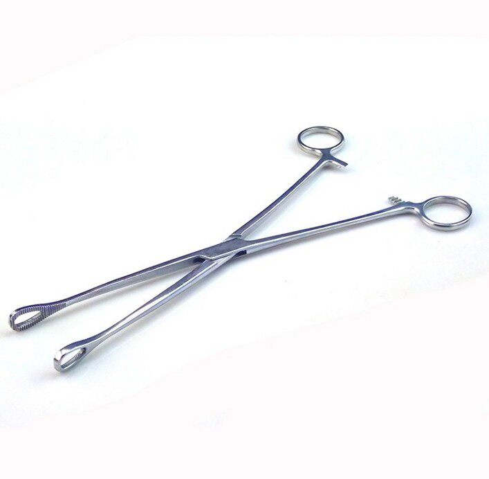  Stainless steel Medical sponge clamp for medical use with pliers cupping egg round pliers 25cm straight head elbow