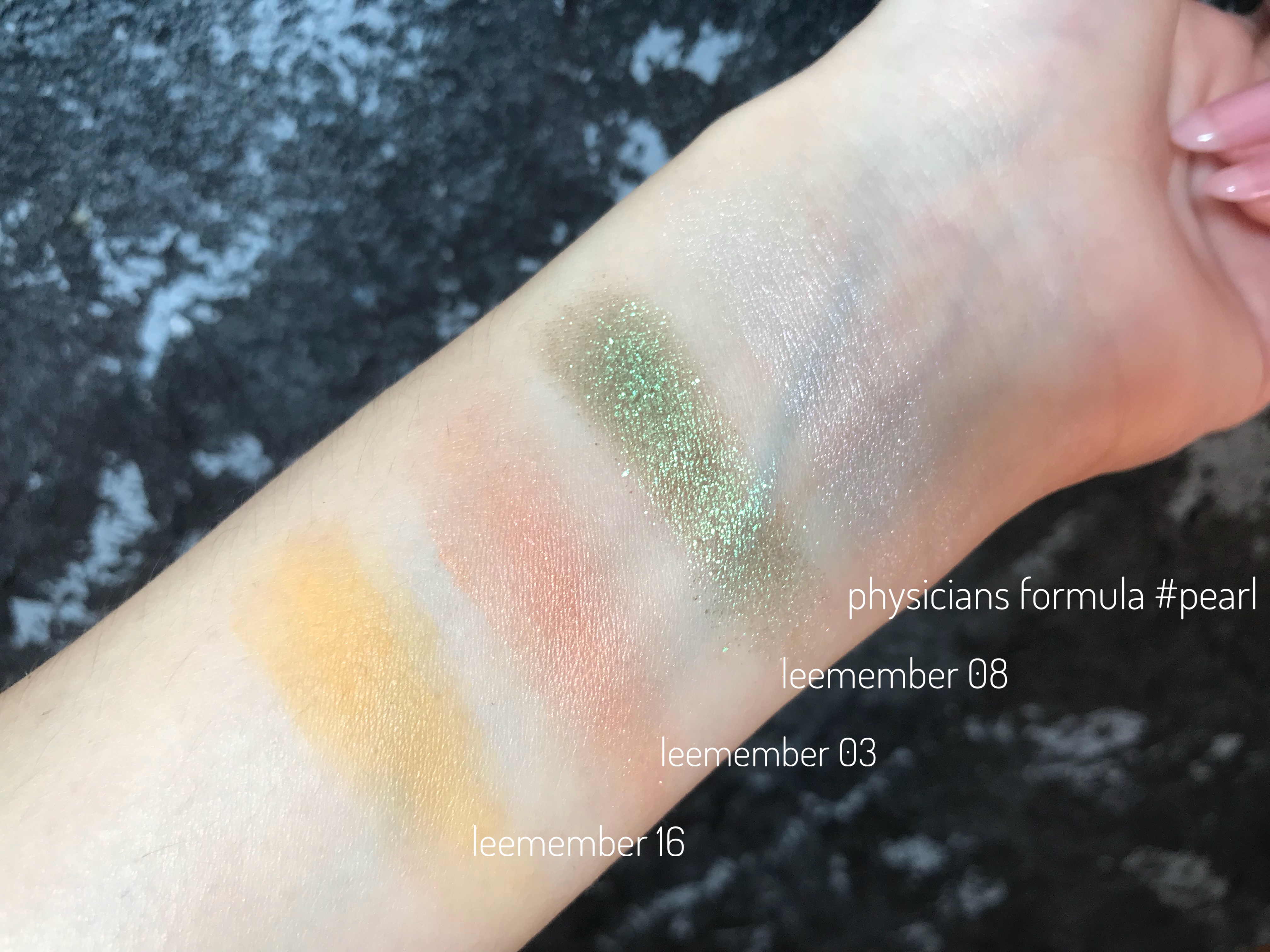 LEEMEMBER 偏 phấn mắt phân cực đơn sắc ngọc trai sequin ánh sáng tia sáng màu tím nàng tiên cá màu xanh lá cây phấn mắt lancome