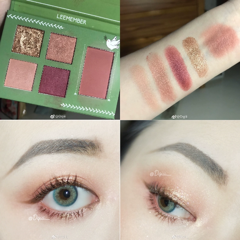 Limeng LEEMEMBER Liman Four Seasons Eyeshadow Palette Màu Pearlescent Matte Earth Color Peach Makeup Eyeshadow Blush - Bóng mắt