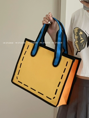 Японский шоппер, летняя мультяшная вместительная и большая сумка на одно плечо