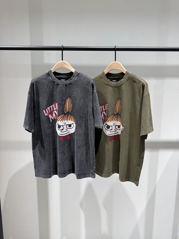 【M Collaboration】Authentic Cotton T-Shirt 2026 Summer New Product Color Block Snowflake Pattern Mbf2Tee047