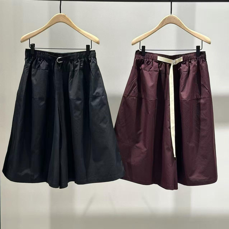 Authentic Wide-Leg Pants 2026 Autumn New Sports Style Woven Belt Elastic Waist Cropped Casual Pants Mbf3Pat027 Authentic Wide-Leg Pants 2026 Autumn New Sports Style Woven Belt Elastic Waist Cropped Casual Pants Mbf3Pat027