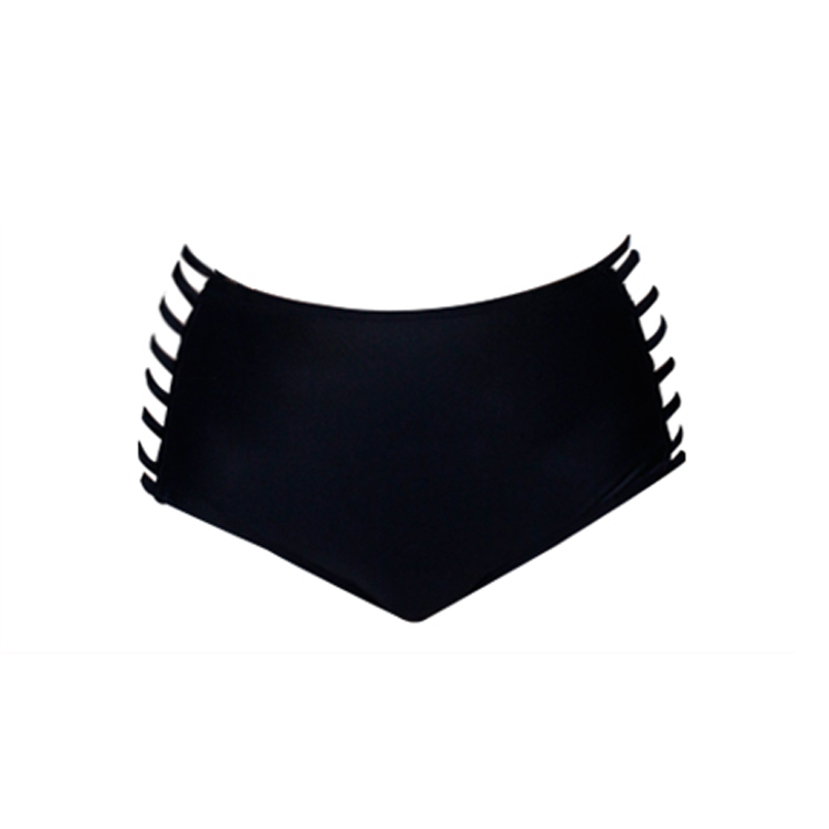 Quần bikini màu đen Đáy eo cao Cutout đồ bơi nữ gợi cảm - Bikinis đồ bơi kín
