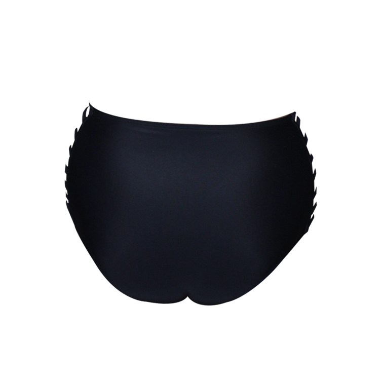 Quần bikini màu đen Đáy eo cao Cutout đồ bơi nữ gợi cảm - Bikinis đồ bơi kín