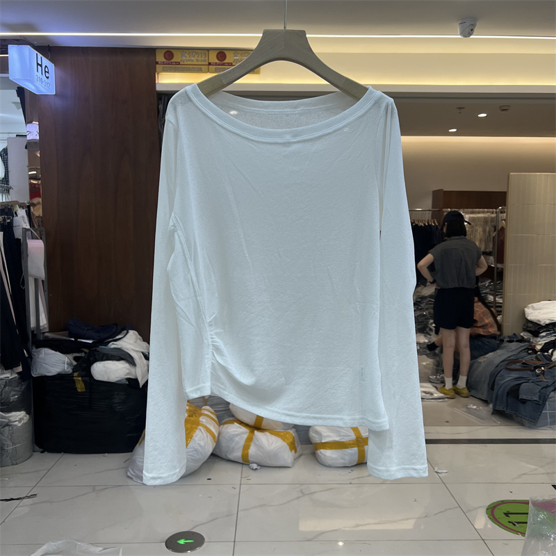 Kh3020 Genuine 2026 Summer New Product Sexy Loose Off-Shoulder Sun Protection Long-Sleeve T-Shirt for Women Trendy