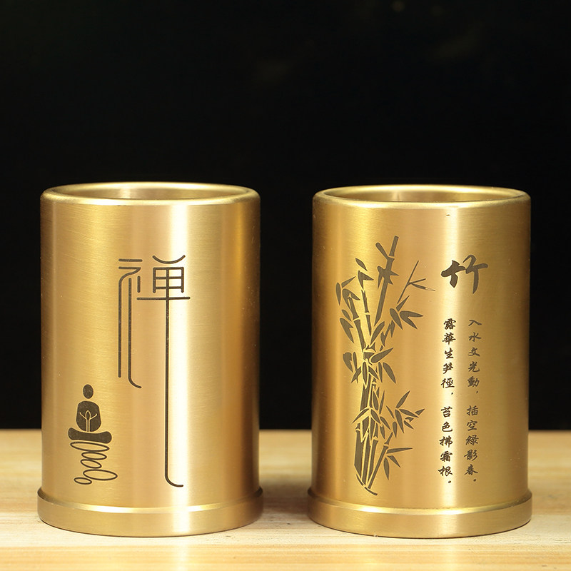 Brass small pure copper solid pen pen room desktop business craftsTea ceremony office decoration