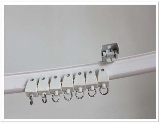 Nano large sheet steel curtain track can be arbitrarily bent and bent straight double with floating window guide to customize the bend rail