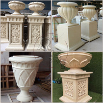 Customised GRP Flower Pot Sculpture Hotel Mall Sales Floor Portfolio Vase Garden Forest Landscape Decoration Sandstone Pendulum